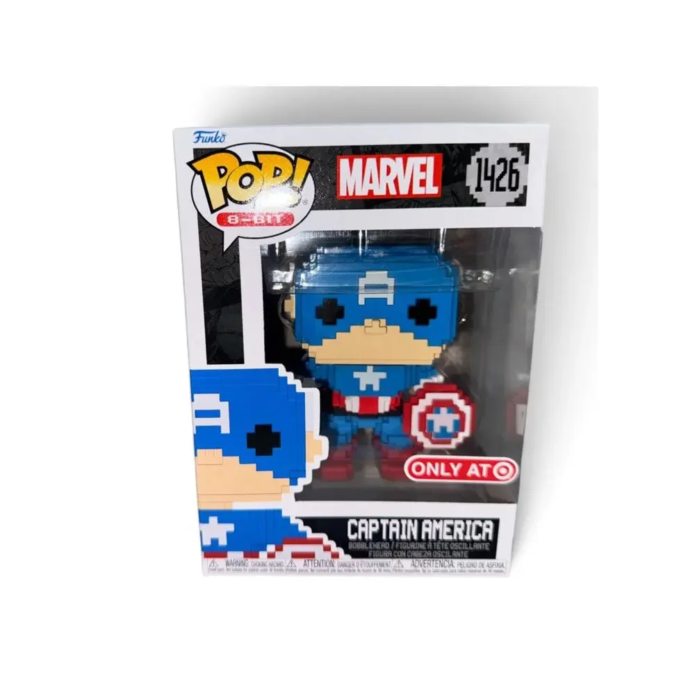 Funko Pop Marvel 8-Bit Captain America #1426 Target Exclusive Bobble-Head New